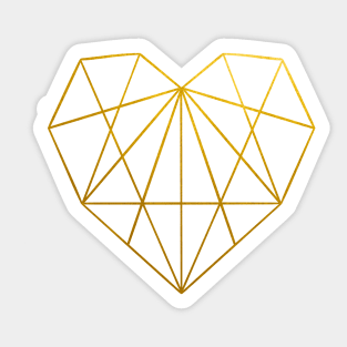 Gold geometric heart Sticker